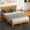 FDW Wood Bed Frame Versatile Solid Wood Mattress Foundation with 14 Wood Slats No Box Spring Needed with Headboard - 2 of 4