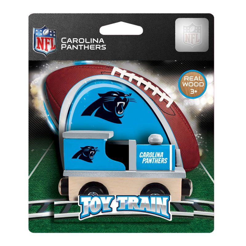 MasterPieces Officially Licensed NFL Carolina Panthers Wooden Toy Train Engine For Kids, 3 of 5