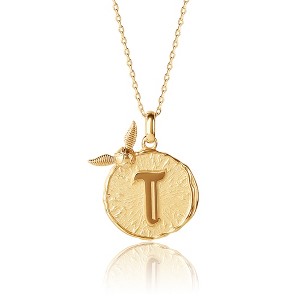 Harry Potter Wizarding World Golden Snitch Initial T Gold Plated Pendant Necklace, 18" - 1 of 4