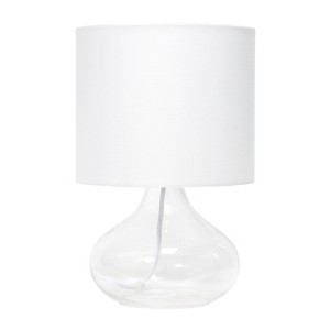 Creekwood Home Modern Glass Accent Table Lamp Clear White Shade - 1 of 4