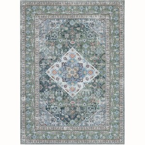 Washable Area Rugs for Living Room Bedroom Dining Room, Stain Resistant Non Slip Backing Carpet, Ultra-Thin Vintage Large Area Rug - 1 of 4
