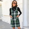 Women's Plaid V-Neck Mini Pinafore Dress - Cupshe - 3 of 4
