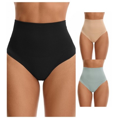 INSPIRE CHIC 3 Packs Women's Shapewear Tummy Control High Waist Shaping Panties Body Shaper Underwear