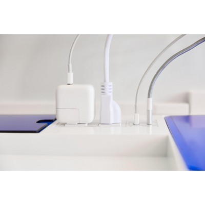 Worky 15-in-1 Compact White Home Office Organizer with LED Light