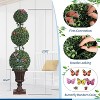 3 FT Artificial Double Ball Topiary Trees Artificial Plants Outdoor with Vines & Insects Decoration Topiary Trees for Home Offices Porch Decor, 2PCS - 2 of 4