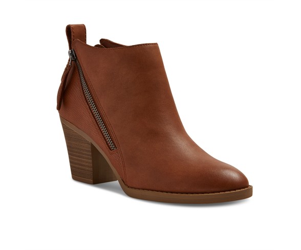 Women's dv Jameson Double Zip Booties - Cognac 11