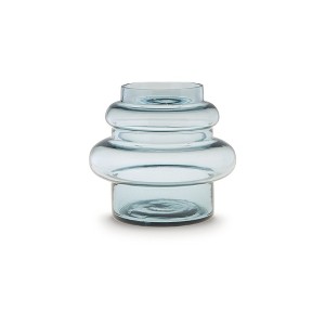 Signature Design by Ashley Vallmen 7.5" Glass Vase, Blue Contemporary Decor - 1 of 4