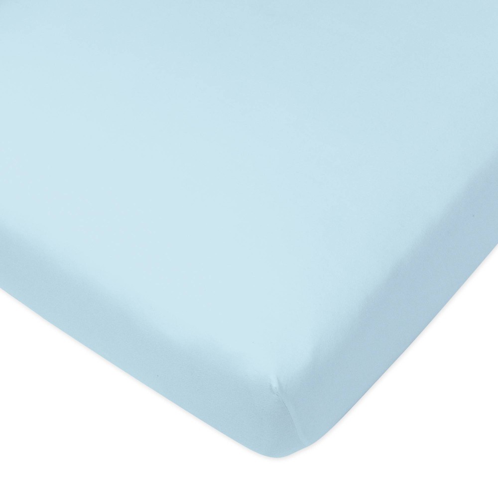 Honest Baby Organic Cotton Fitted Crib Sheet - Light Blue -  79508274