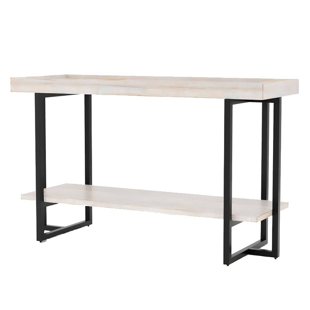 Photos - Coffee Table HOMES: Inside + Out Grislare Rectangular Sofa Table Antique White/Black: T