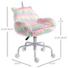 QingMoon Fluffy Unicorn Office Chair with Arms, Cute Rainbow Desk Chair, Swivel Rolling Ergonomic Computer Chair for Reading and Study - 4 of 4
