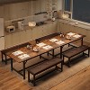 Extendable Dining Table Set with Upholstered Benches - 4 to 6 Seater, 63 inch Expandable Table, 300lb Capacity, Space-Saving Foldable Design - 4 of 4