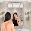 Vynxaria 24x30 Inch Black Aluminium Frame Bathroom Mirror - Clear Reflection & Safe Design - 2 of 4