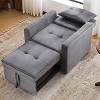 NicBex 3-in-1 Convertible Sleeper Chair,Modern Velvet Folding Sofa Bed with Pillow,Couches with Pocket for Living Room,Gray/Beige - 4 of 4