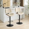 Resenkos Counter Bar Stools, Counter Stool,Modern Adjustable Counter Height 360��Swivel Bar Chairs with Black Leg, Beige - 3 of 4