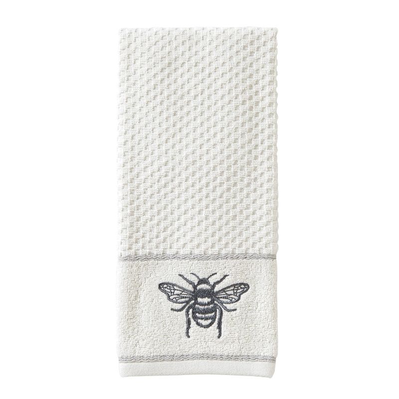 2pc Farmhouse Bee Hand Towel Set White - SKL Home, 3 of 5