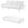 CAVINAS Modern Tufted Velvet Sofa Bed, 3-in-1 Adjustable Loveseat with Cup Holders, 500lb Capacity,Pink - 4 of 4
