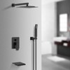 Kumasinova 10" Rainfall Shower System Set with Valve Trim Kit,High Pressure Stainless Steel Showerheads Combo,1.8-2.2GPM - 2 of 4