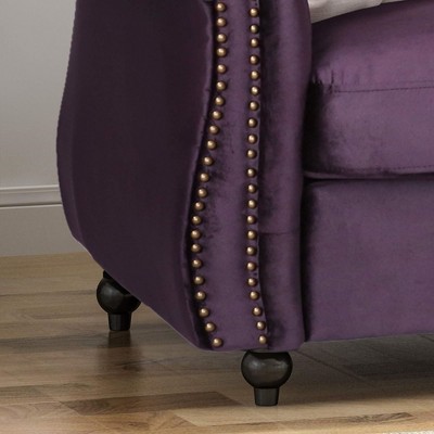 Chesterfield Tufted Faux Leather Sofa with Rolled Arms
