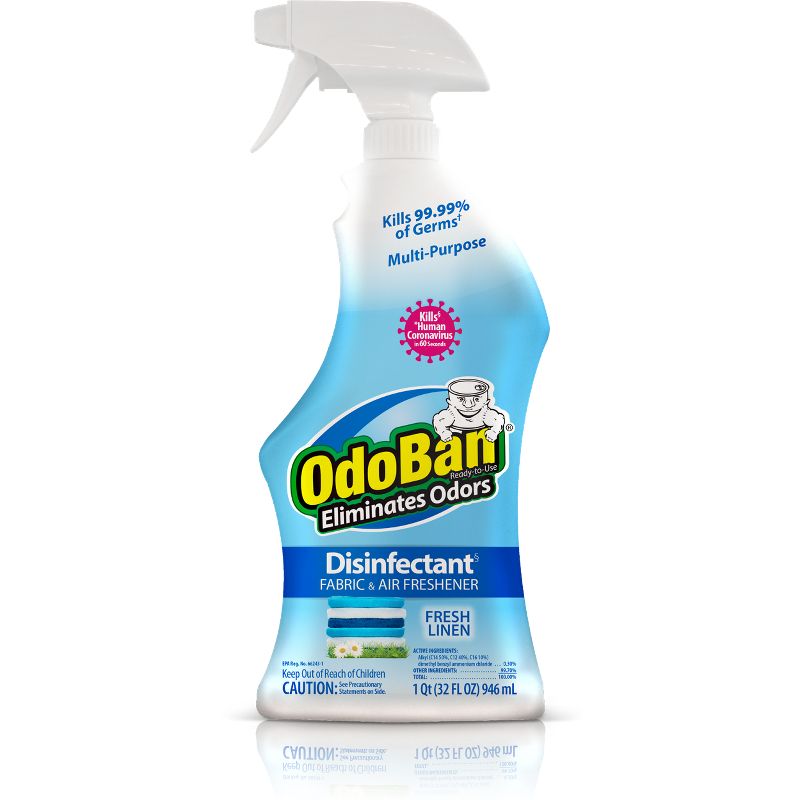 OdoBan Ready-to-Use Disinfectant and Odor Eliminator, 32 Ounce Spray Bottle, Fresh Linen Scent, 1 of 6