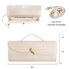 Woven Clutch Purses for Women, Formal Satchel Leather Evening Bag Shoulder Handbag, Cream White - 3 of 4