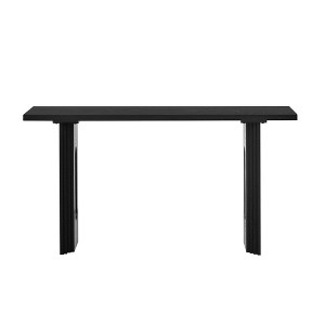 VYNXARIA Console Tables - Unique Round Hollow Leg Design, 56in Entryway Table, Black - 1 of 4