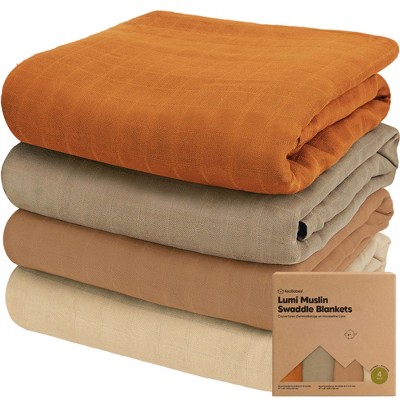 KeaBabies 4pk Muslin Swaddle Blankets for Baby Boys, Girls - Organic Baby Blankets, Swaddles for Newborns