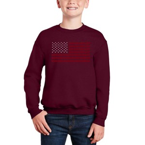 LA Pop Art Usa Flag - Boy's Word Art Crewneck Sweatshirt - 1 of 3