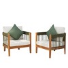 KTMBDW Patio Club Chair with Handwoven Rope Accents & Curved Backrest - Boho Patio Lounge Chair with Cushions for Porch, Garden - 3 of 4