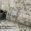 Rug Non Slip Non Shedding Rug Vintage Soft Low Pile Floor Cover Floral Distressed Indoor Carpet for Living Room Bedroom - 3 of 4
