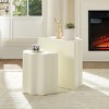 Vynxaria 2PCS Set  Side Table,Wavy Edges Design Fiberglass Coffee Table f,Modern Design End Table - 2 of 4