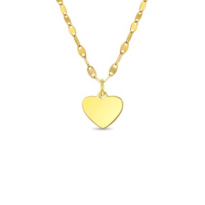 Engraved Heart Gold Plated Sterling Silver Pendant Necklace - In Season Jewelry