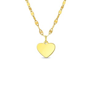 Engraved Heart Gold Plated Sterling Silver Pendant Necklace - In Season Jewelry - 1 of 4
