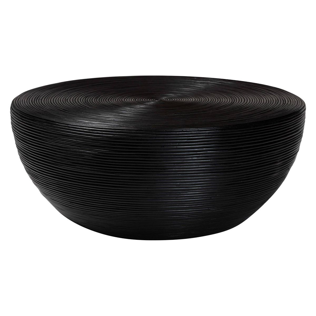 bali & pari Tokyo Laminated Natural Rattan Coffee Table Black