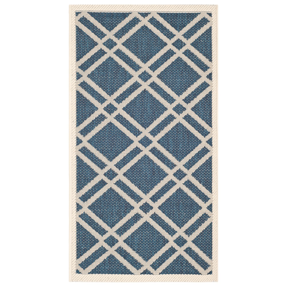 2'7in x 5' Lourdes Outdoor Rug Navy/Beige - Safavieh