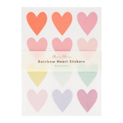 Meri Meri Pastel Heart Glitter Stickers