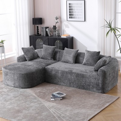 MOONMISS Boucle Sofa Oversized L-Shape 3 Seater for Living Room for Apartment, Office Left Hand Facing