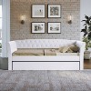 Twin Odessa Faux Leather Upholstered Sofa Daybed With Trundle White ...