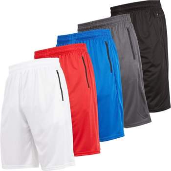 Ultra Performance 5 Pack Mens Athletic Running Shorts, Basketball Gym Workout Shorts for Men with Zippered Pockets