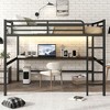 Okak Twin/Full/Queen Size Modern Metal Loft Bed with Desk,Space-Saving Bunk Bed with USB Charging & LED,CPC Certified,Sturdy Loft Beds for Kids,Teens - 2 of 4