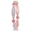 EVERLY JEWELRY | Rose Plated Sterling Silver 3/8 CT TGW Created White Sapphire Created Pink Sapphire Fashion Ring - 2 of 4