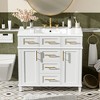INFURNIC Vanity Tables, Elegant Compact Space Saving Bathroom Vanity with Advanced Features for Small Bathrooms, White, 18.3"*24"*34.3" - 2 of 4