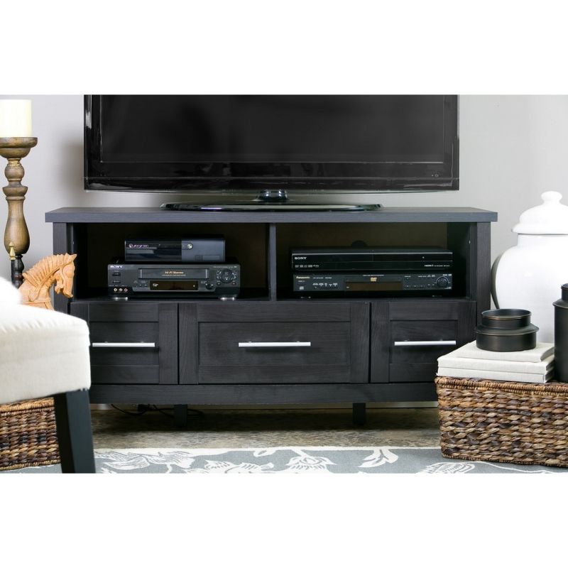 Espresso Finished 3 Drawers TV Stand for TVs up to 47&#34; Dark Brown - Baxton Studio, 3 of 7