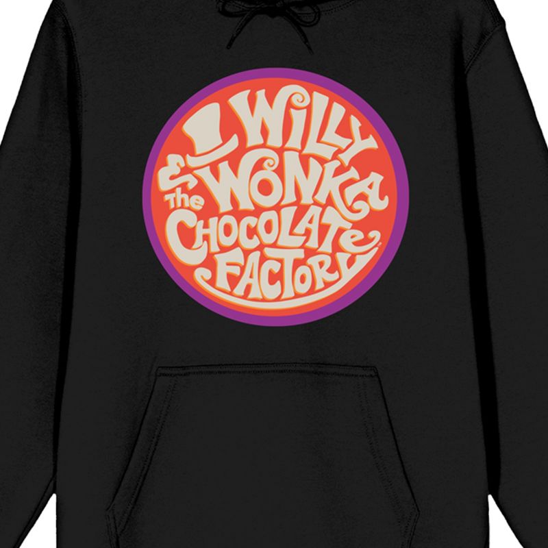 Willy Wonka & the Chocolate Factory Circular Logo Women's Black Graphic Hoodie, 2 of 4