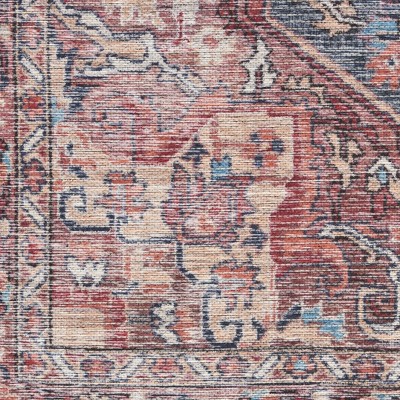 Multicolor Floral Cotton Chenille Runner Rug, 2' x 6'