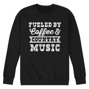 Men's - Instant Message - Fueled by Coffee and Country Music Graphic Fleece Sweatshirt - 1 of 4