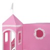 Okak Full Wood Bunk Bed with Tower, Tent, Ladder and Slide, House Bunk Bed for Toddler Kids Teens Easy Assemble No Box Soring Needed, Pink - 3 of 4