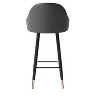 POVISON 30'' Modern Leather Bar Height Stools Set of 2, Upholstered Bar Chairs for Kitchen Island, Brown - 3 of 4