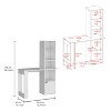 Vynxaria Ergonomic Iowa Desk with 4-Tier Shelving Cabinet Storage for Productive Study Work Setups - 4 of 4