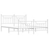 vidaXL 12" White California King Metal Bed Frame with Headboard & Footboard No Mattress - 2 of 4