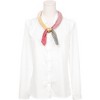 INSPIRE CHIC Women's Pleated Gradient Contrast Color Long Stretchy Satin Neck Scarves 1Pc - 2 of 4